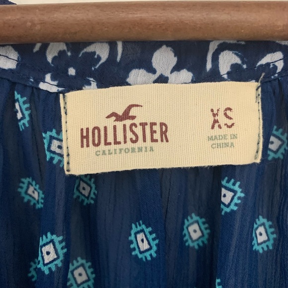 Hollister Blue Chiffon Blouse Shirt Top XS - Picture 6 of 7